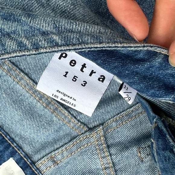 Petra153 Women’s High Rise Distressed Straight Jean - Medium Wash - Size 11/29 - Picture 4 of 5